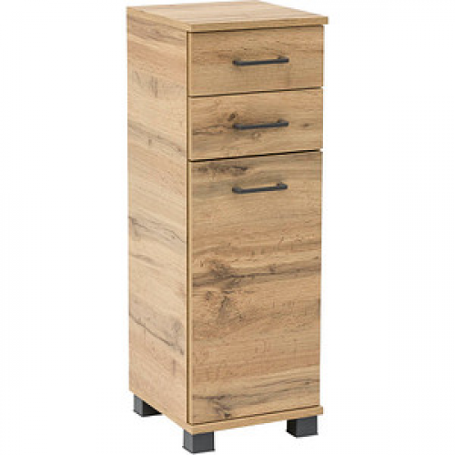 MÖBELPARTNER Badschrank Nora 144933 eiche landhaus 30,3 x 32,6 x 88,6 cm