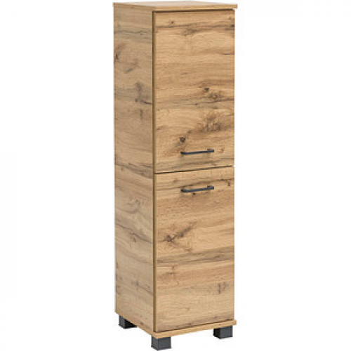 MÖBELPARTNER Badschrank Nora 144980 eiche landhaus 30,3 x 32,6 x 116,9 cm