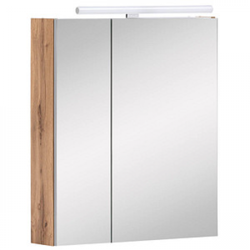 MÖBELPARTNER Spiegelschrank Duo 146542 eiche landhaus, weiß 60,0 x 16,0 x 75,0 cm