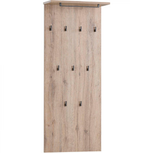 MÖBELPARTNER Wandgarderobe Cosmo 152795 eiche Holz 9 Haken 50,0 x 120,6 cm