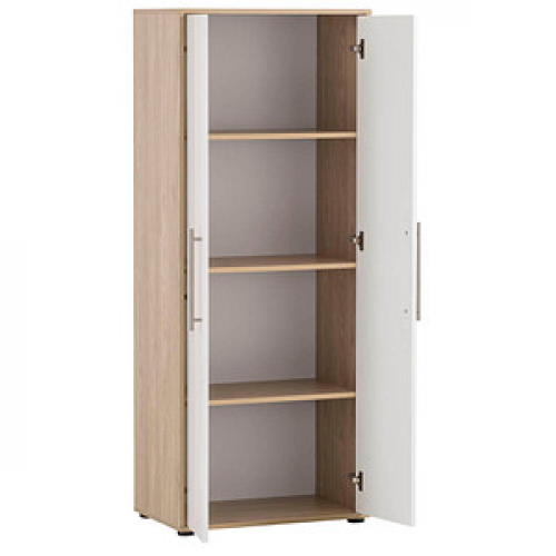 MÖBELPARTNER Aktenschrank Antero, 701869 weiß, eiche 3 Fachböden 65,1 x 41,0 x 163,6 cm