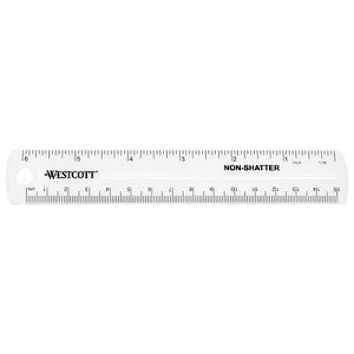 WESTCOTT Lineal 15,0 cm, transparent