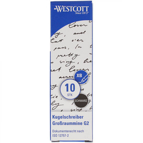 WESTCOTT Kugelschreiberminen XB schwarz, 10 St.