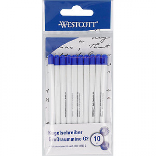 WESTCOTT Kugelschreiberminen XB blau, 10 St.