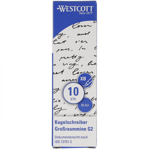 WESTCOTT Kugelschreiberminen XB blau, 10 St.