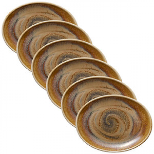 6 HEART & SOUL Servierplatten Perfect Match Cumin hellbraun 25,0 x 19,0 cm