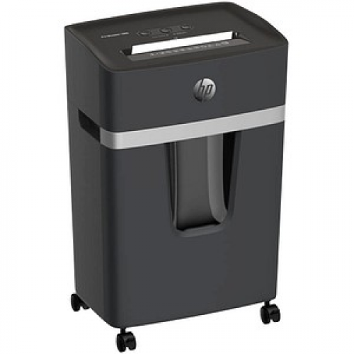 HP Pro Shredder 10MC Aktenvernichter mit Partikelschnitt P-5, 2 x 15 mm, bis 10 Blatt, schwarz