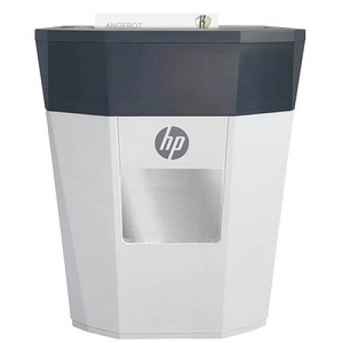 HP OneShred Auto 80CC Aktenvernichter mit Partikelschnitt P-4, 4,3 x 12 mm, bis 80 Blatt, weiß