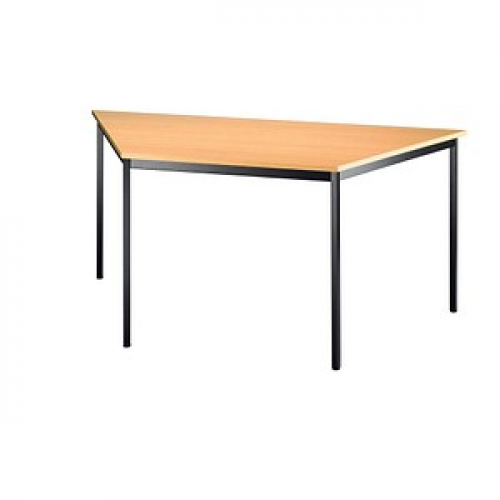 HAMMERBACHER Konferenztisch buche Trapezform, Vierkantrohr schwarz, 160,0 x 69,3 x 72,0 cm