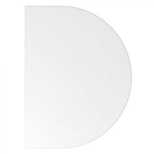 HAMMERBACHER Anbautisch Altus weiß, silber halbrund 60,0 x 80,0 x 72,0 cm