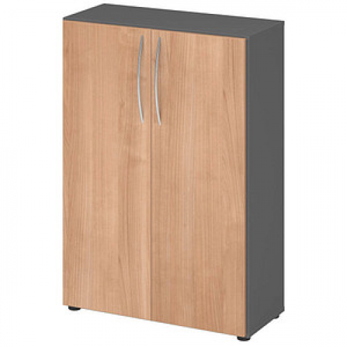 HAMMERBACHER Aktenschrank 4550, V4550/G/N/BM grafit, nussbaum 2 Fachböden 80,0 x 34,6 x 114,4 cm