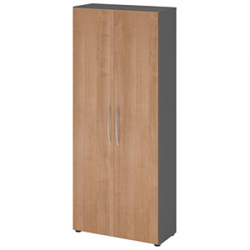 HAMMERBACHER Aktenschrank 4100, V4100/G/N/BM grafit, nussbaum 4 Fachböden 80,0 x 34,6 x 188,0 cm