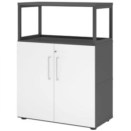 HAMMERBACHER Regalschrank FlexWall, VFW38T2RG/G/W/BS grafit, weiß 80,0 x 40,0 x 109,8 cm