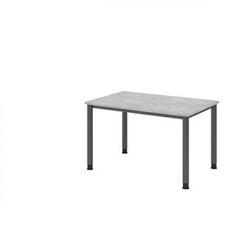 HAMMERBACHER HS12 höhenverstellbarer Schreibtisch beton rechteckig, 4-Fuß-Gestell grau 120,0 x 80,0 cm