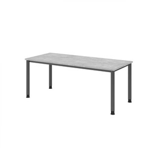 HAMMERBACHER HS19 höhenverstellbarer Schreibtisch beton rechteckig, 4-Fuß-Gestell grau 180,0 x 80,0 cm