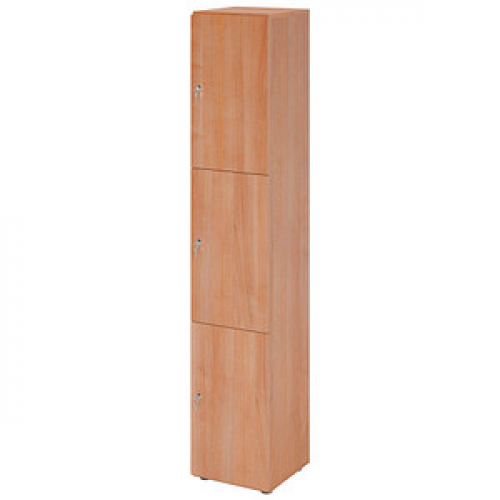 HAMMERBACHER Schließfachschrank nussbaum V264L3/N/N/DS, 3 Schließfächer 40,0 x 42,0 x 215,6 cm