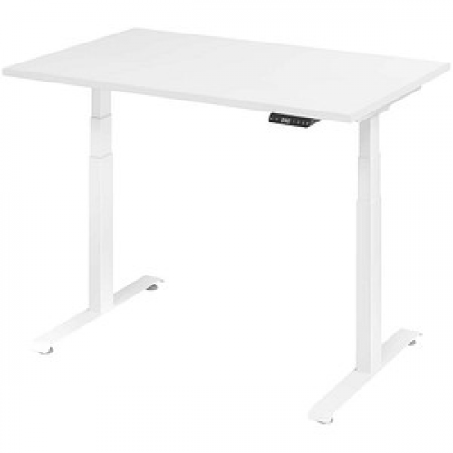 Base Lite elektrisch höhenverstellbarer Schreibtisch weiß rechteckig, T-Fuß-Gestell weiß 120,0 x 80,0 cm