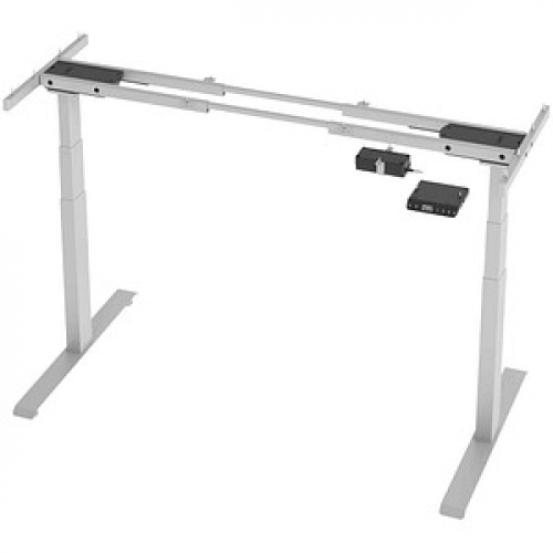Base Lite elektrisch höhenverstellbares Schreibtischgestell silber ohne Tischplatte, T-Fuß-Gestell silber 106,5 - 176,5 x 50,0/74,0 cm
