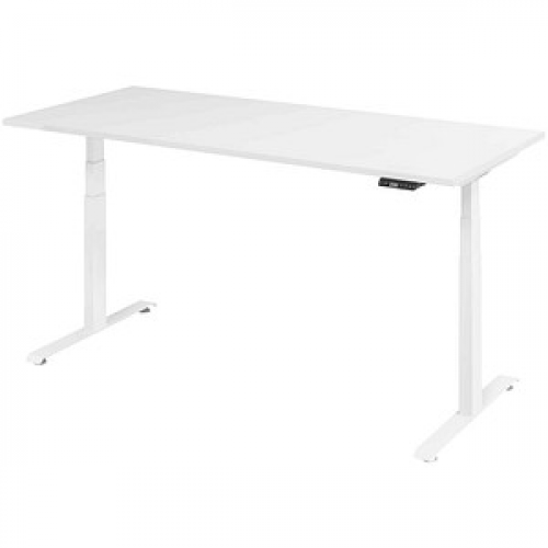 Base Lite elektrisch höhenverstellbarer Schreibtisch weiß rechteckig, T-Fuß-Gestell weiß 180,0 x 80,0 cm