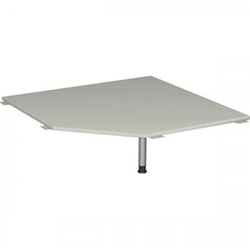 geramöbel Verbindungsplatte höhenverstellbar Flex lichtgrau, silber fünfeckig 122,5 x 122,5 x 68,0 - 80,0 cm