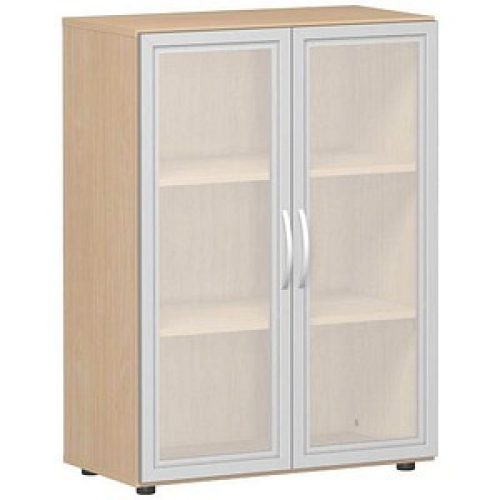 geramöbel Aktenschrank Flex, S-383802-GTB buche, Acrylglas satiniert 2 Fachböden 80,0 x 42,0 x 110,4 cm