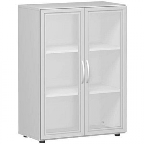 geramöbel Aktenschrank Flex, S-383802-GTL lichtgrau, Acrylglas satiniert 2 Fachböden 80,0 x 42,0 x 110,4 cm