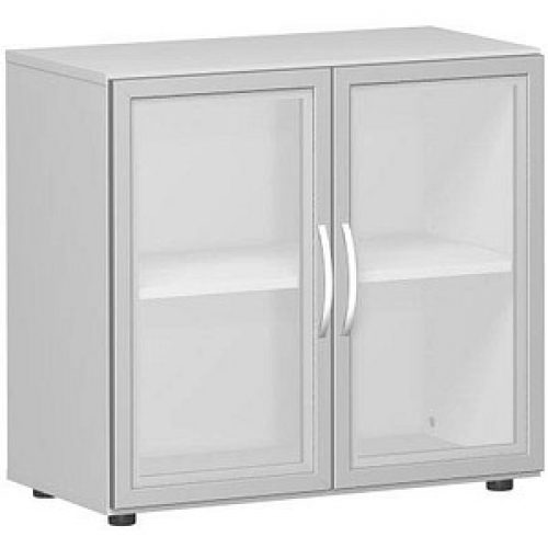 geramöbel Aktenschrank Flex, S-382800-GTL lichtgrau, Acrylglas satiniert 1 Fachboden 80,0 x 42,0 x 75,2 cm