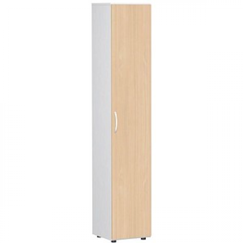 geramöbel Aktenschrank Flex, S-346100-BW weiß, buche 5 Fachböden 40,0 x 42,0 x 216,0 cm