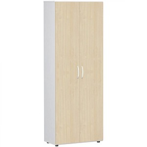 geramöbel Aktenschrank Flex, S-386002-AW weiß, ahorn 5 Fachböden 80,0 x 42,0 x 216,0 cm