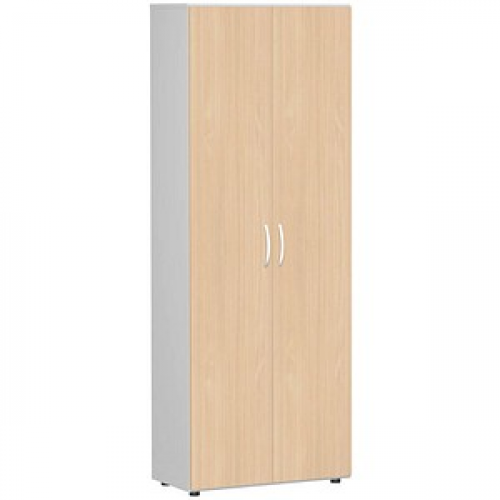 geramöbel Aktenschrank Flex, S-386002-BL lichtgrau, buche 5 Fachböden 80,0 x 42,0 x 216,0 cm