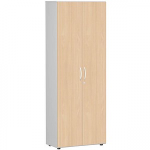 geramöbel Aktenschrank Flex, S-386100-BL lichtgrau, buche 5 Fachböden 80,0 x 42,0 x 216,0 cm