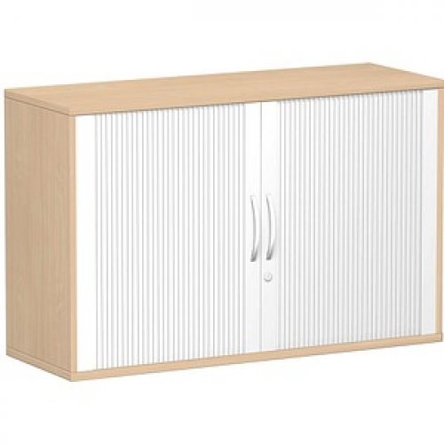 geramöbel Flex Rollladenschrank buche, silber 1 Fachboden 120,0 x 42,5 x 79,8 cm