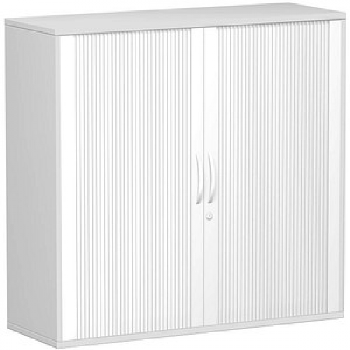 geramöbel Flex Rollladenschrank lichtgrau, silber 2 Fachböden 120,0 x 42,5 x 118,2 cm