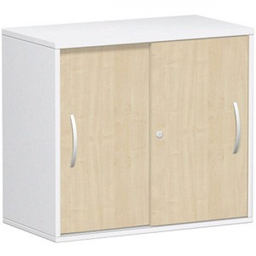 geramöbel Schiebetürenschrank Flex, S-381501-AW weiß, ahorn 1 Fachboden 80,0 x 42,5 x 72,0 cm