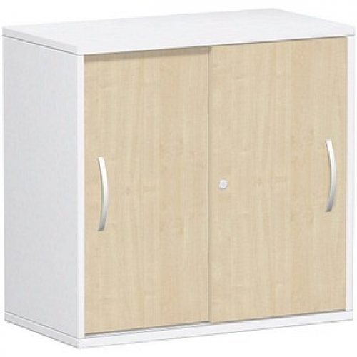 geramöbel Schiebetürenschrank Flex, S-382502-AW weiß, ahorn 1 Fachboden 80,0 x 42,5 x 79,8 cm