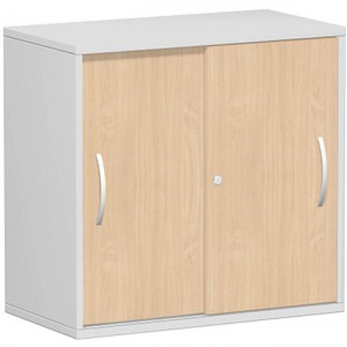 geramöbel Schiebetürenschrank Flex, S-382502-BL lichtgrau, buche 1 Fachboden 80,0 x 42,5 x 79,8 cm