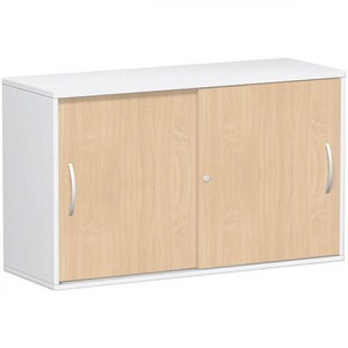 geramöbel Schiebetürenschrank Flex, S-312153-BW weiß, buche 1 Fachboden 120,0 x 42,5 x 72,0 cm