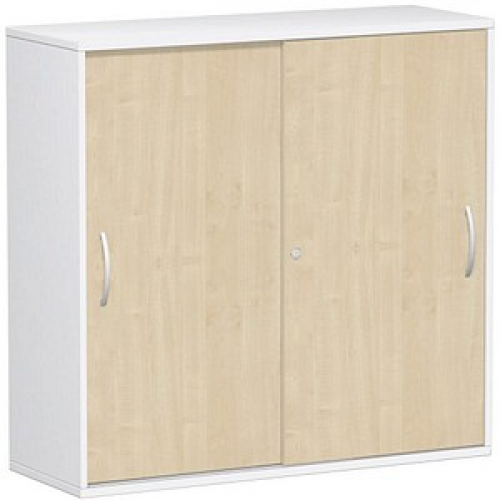 geramöbel Schiebetürenschrank Flex, S-312353-AW weiß, ahorn 2 Fachböden 120,0 x 42,5 x 118,2 cm