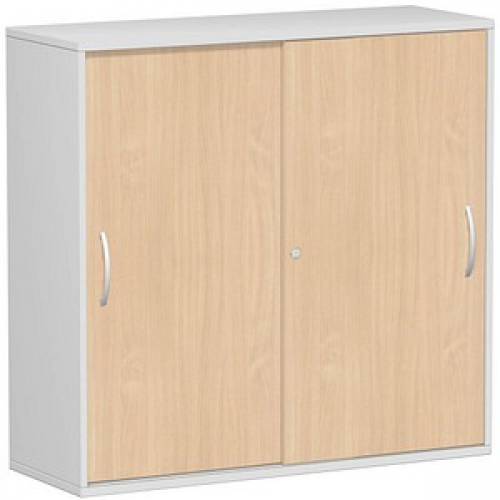 geramöbel Schiebetürenschrank Flex, S-312353-BL lichtgrau, buche 2 Fachböden 120,0 x 42,5 x 118,2 cm