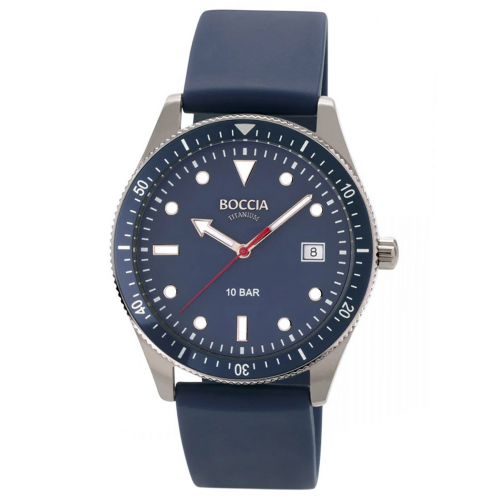 Boccia 3664-02 Herrenuhr Blau 10 Bar Wasserdicht