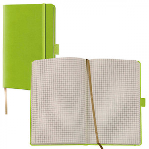 Lediberg Notizbuch Tucson ca. DIN A6 kariert, lemongreen Hardcover 192 Seiten