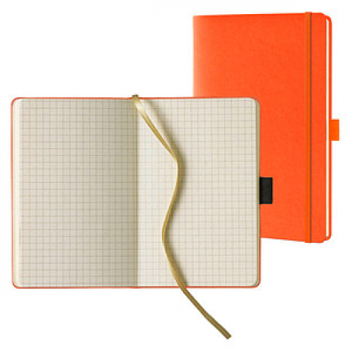 Lediberg Notizbuch Tucson ca. DIN A5 kariert, orange Hardcover 240 Seiten