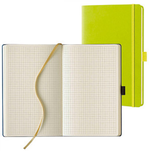 Lediberg Notizbuch Tucson ca. DIN A5 kariert, lemongreen Hardcover 240 Seiten