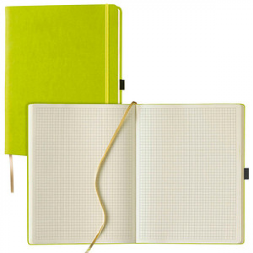 Lediberg Notizbuch Tucson ca. DIN A4 kariert, lemongreen Hardcover 240 Seiten