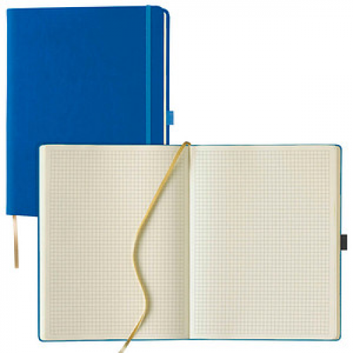 Lediberg Notizbuch Tucson ca. DIN A4 kariert, blau Hardcover 240 Seiten