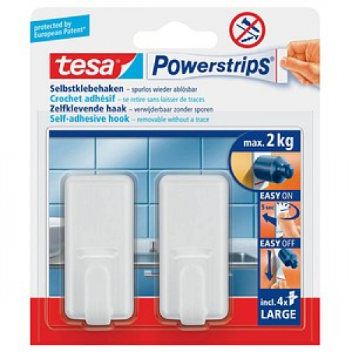 tesa Powerstrips Klebehaken für max. 2,0 kg 20,0 x 50,0 mm, 2 St.