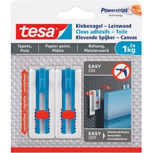 tesa Powerstripes Klebenägel für max. 1,0 kg 2,3 x 6,4 cm, 2 St.