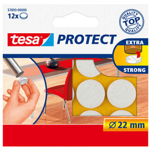 tesa Protect® Filzgleiter Kunststoff Ø 2,2 cm, 12 Set