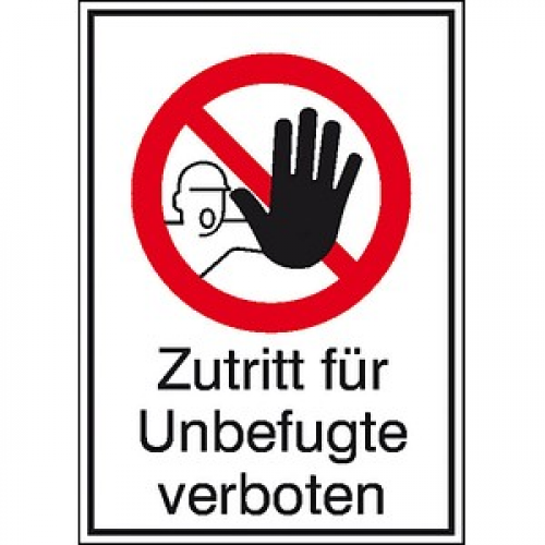 SafetyMarking® Verbotsschild "Zutritt für Unbefugte verboten" rechteckig 21,0 x 29,7 cm