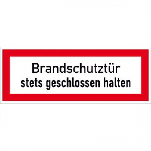 SafetyMarking® Brandschutzaufkleber "Brandschutztür stets geschlossen halten" rechteckig 29,7 x 10,5 cm